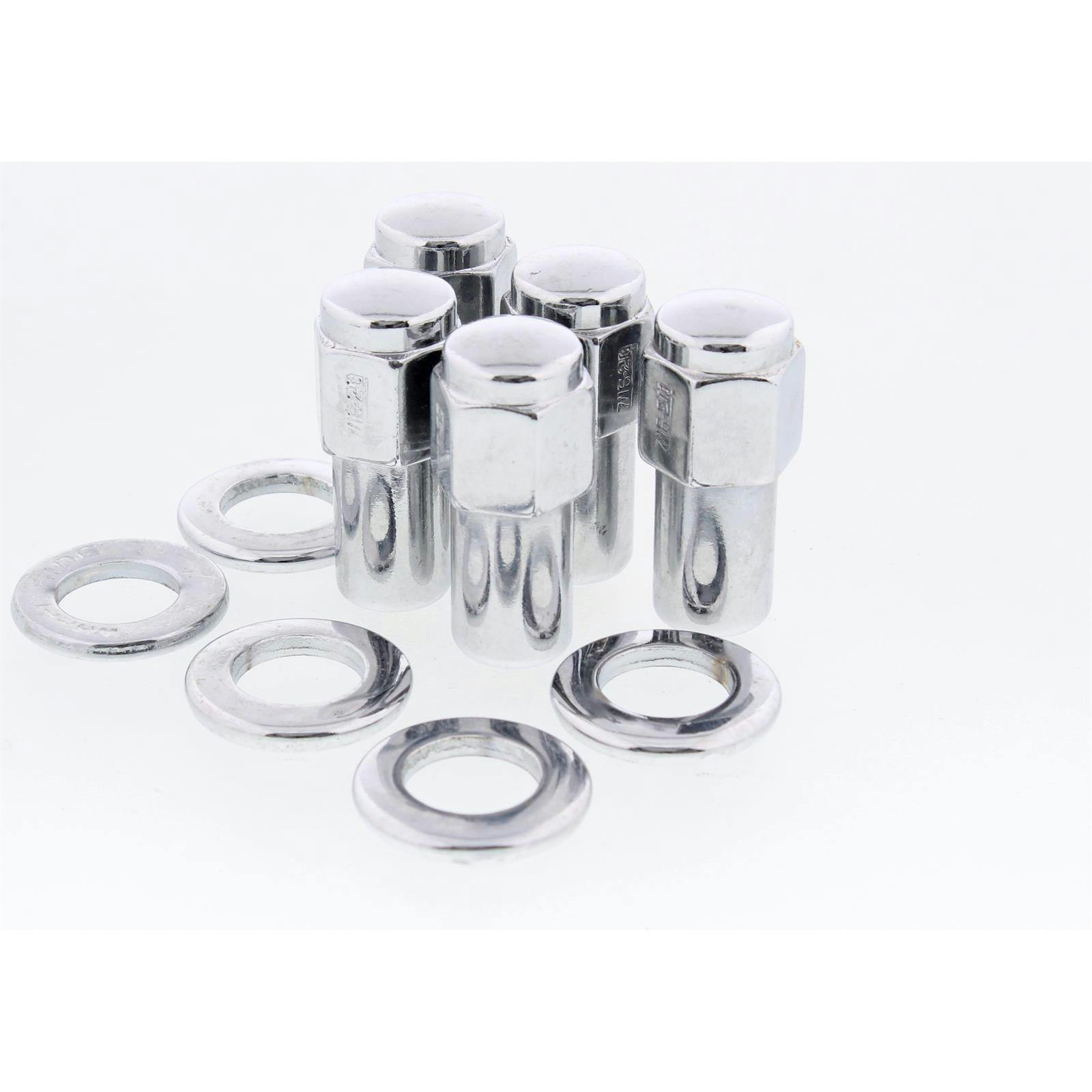 Real Rodder's Wheels 71620LW Chrome Lugnuts and Washers, 7/16 In