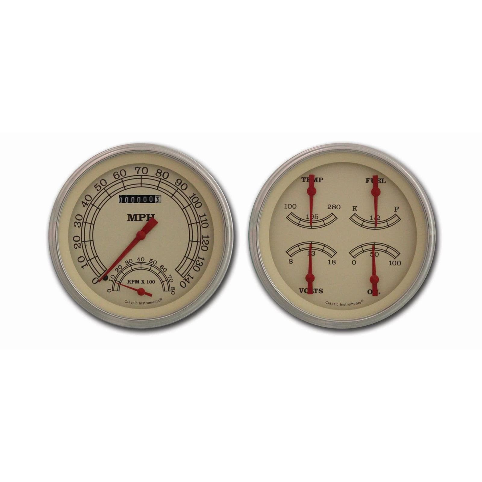 Classic Instruments Pickup Gauge Sets, 47-53 GM Beige