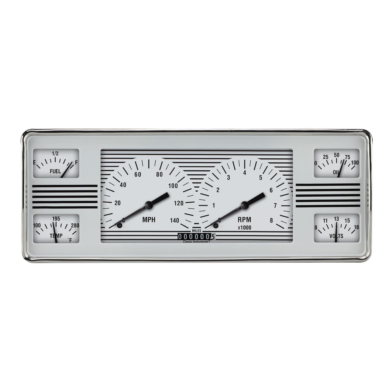 Classic Instruments White Hot 6 in 1 Cluster, 1940 Ford