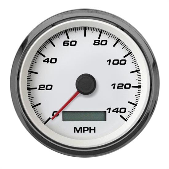 New Vintage USA 01140-03 Performance Ser 3 3/8 Speedometer White