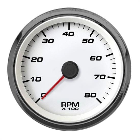 New Vintage USA 01141-03 Performance Ser 3 3/8 Tachometer White
