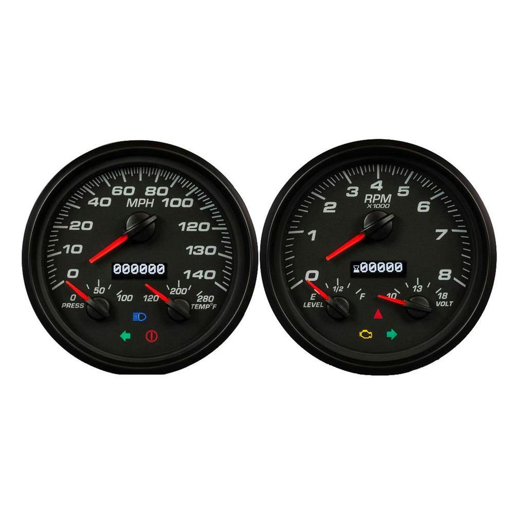 New Vintage USA 01257-01 Performance Series 3 in 1 Gauges, Black