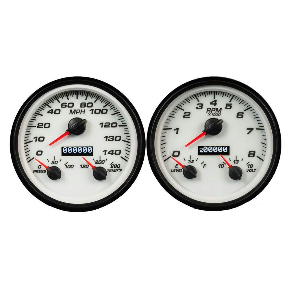 New Vintage USA 01257-03 Performance Series 3 in 1 Gauges, White