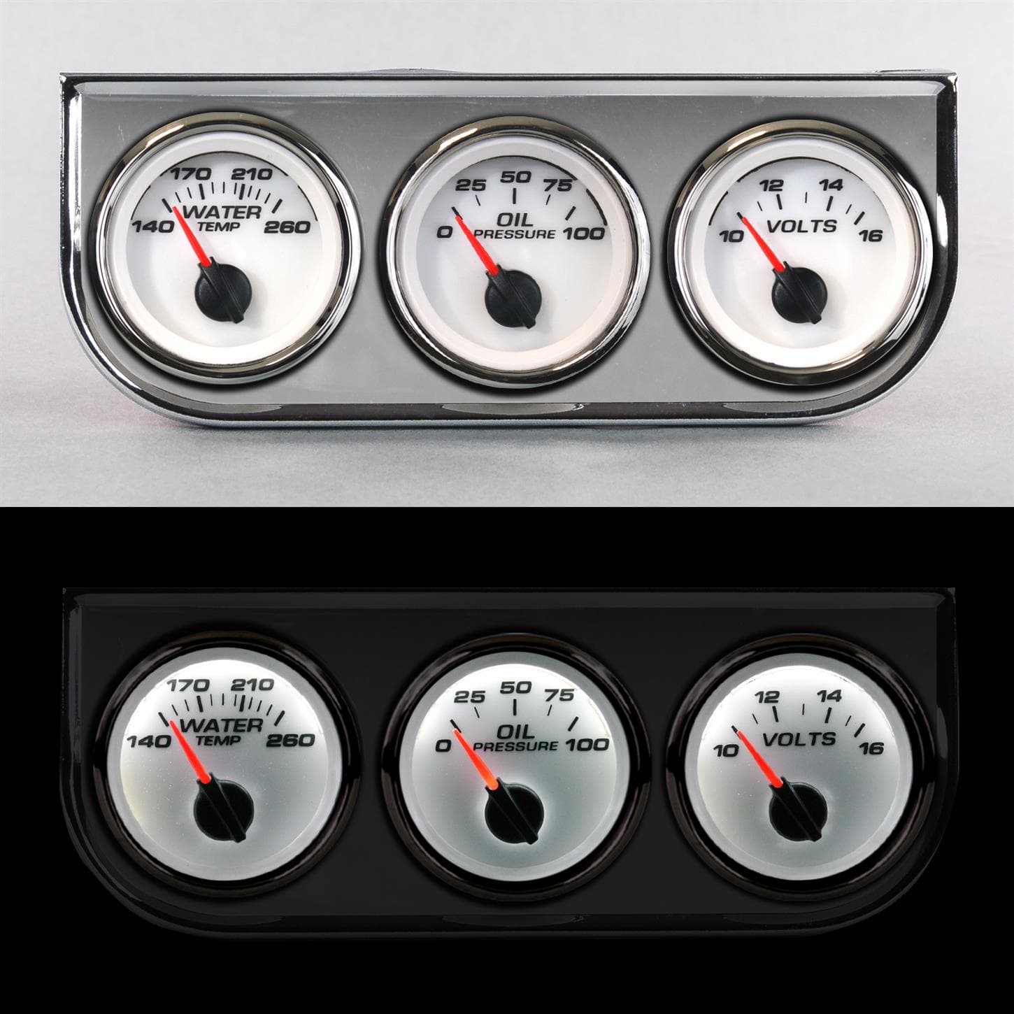 New Vintage 01330-03 Performance White 3 Gauge Power Pack