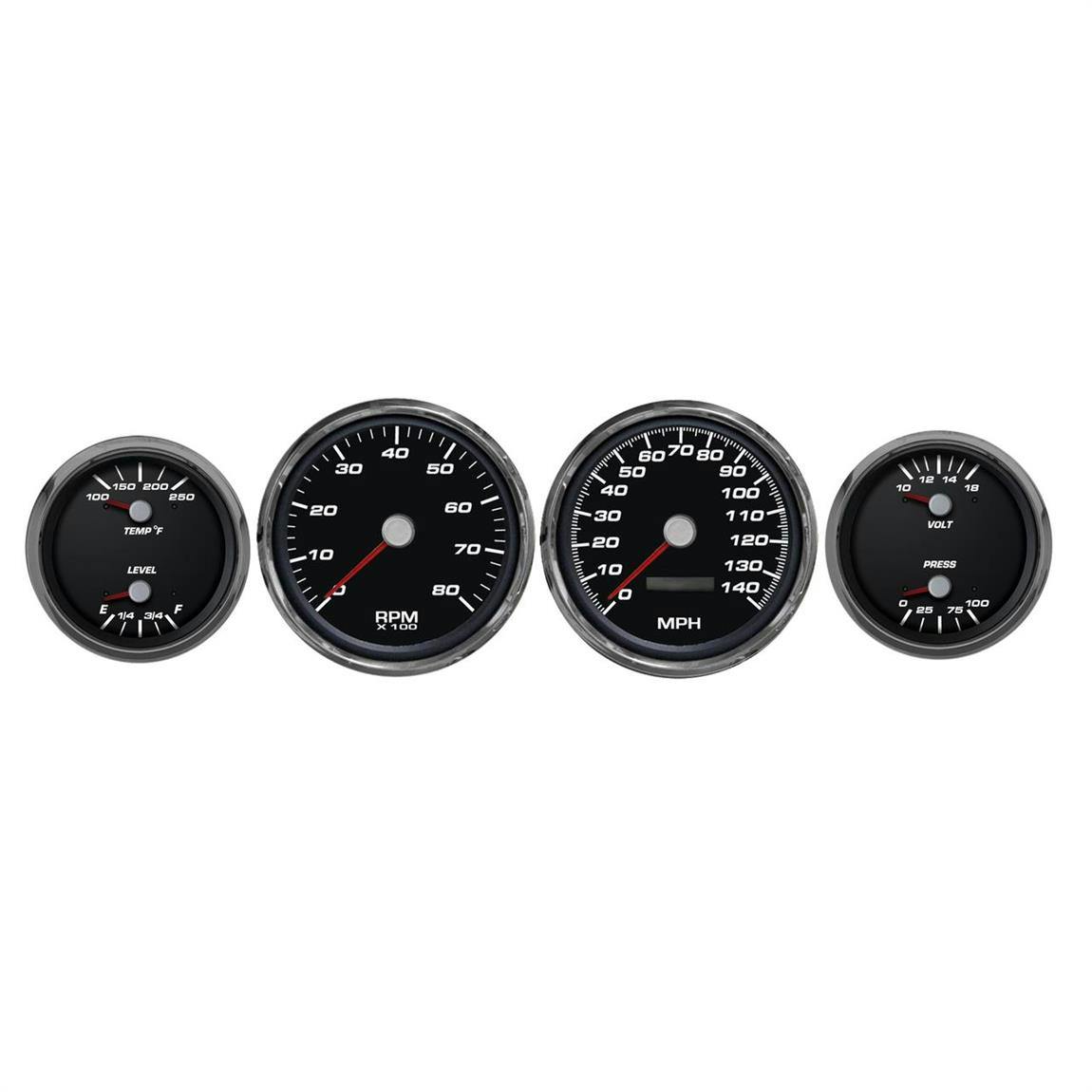 New Vintage USA 01408-01 6 Gauge Performance Black 69-70 Mustang