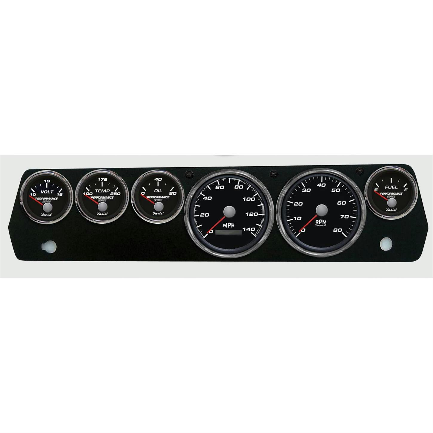 New Vintage USA 01677-01 6 Gauge Performance Black 70-76 Mopar
