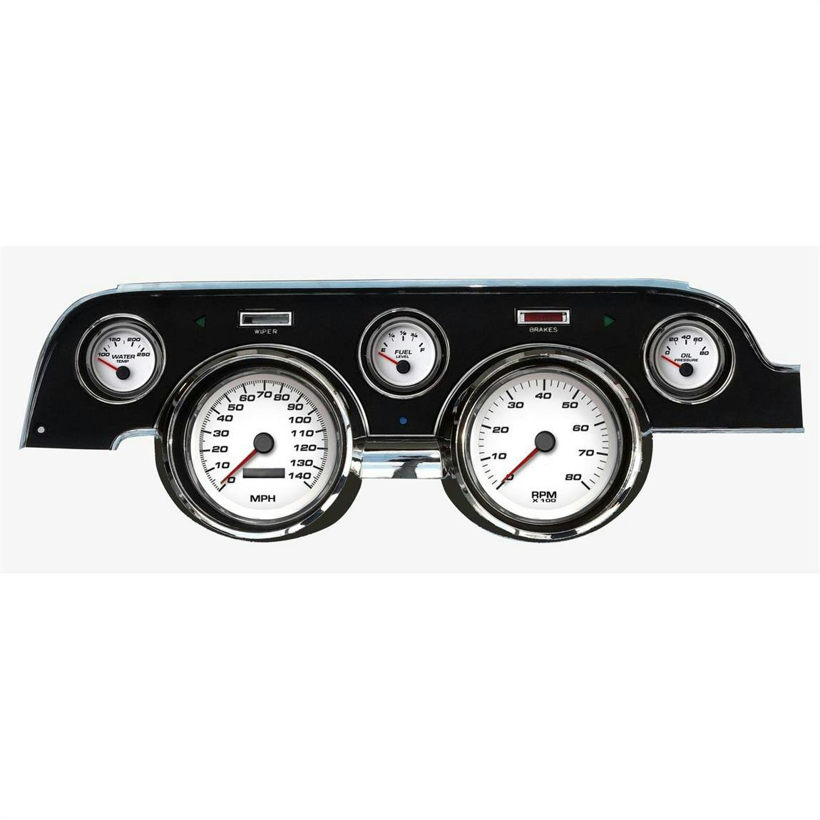 New Vintage USA 01707-03 5 Gauge Performance White 67-68 Mustang