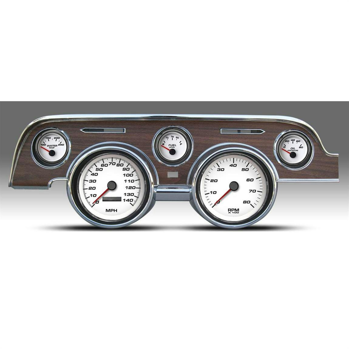 New Vintage USA 01717-03 5 Gauge Performance White 67-68 Mustang