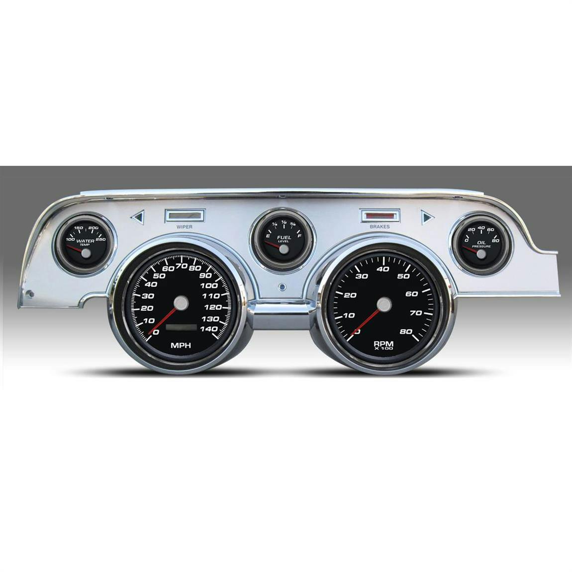 New Vintage USA 01727-01 5 Gauge Performance Black 67-68 Mustang