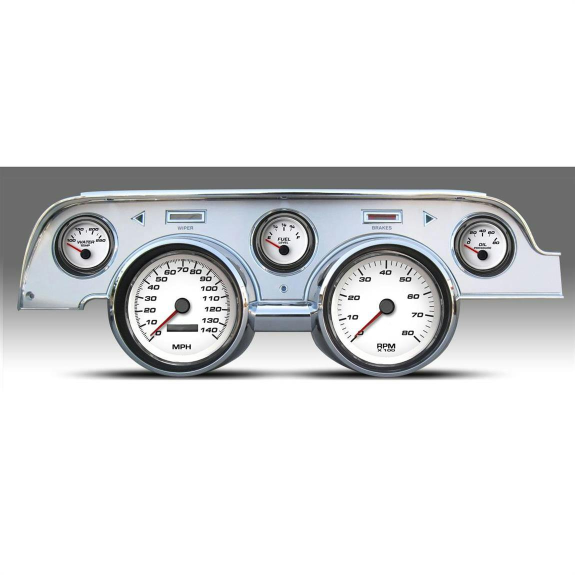 New Vintage USA 01727-03 5 Gauge Performance White 67-68 Mustang