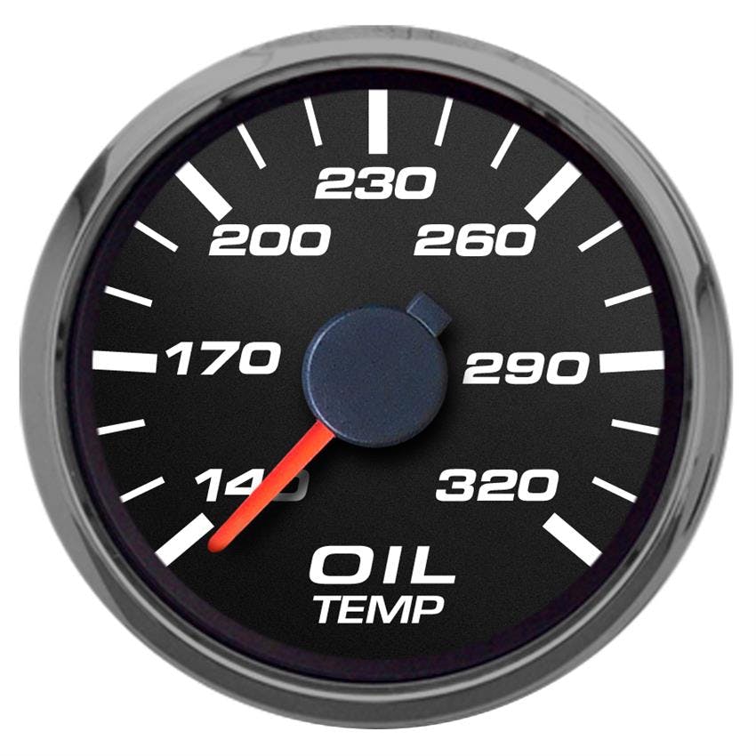 New Vintage USA 02193-01 Performance ll 2 1/16 Oil Temp Black