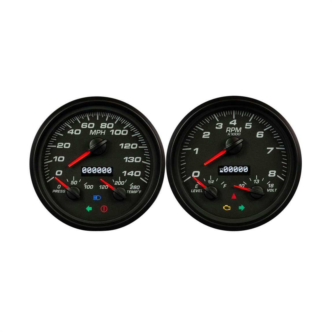 New Vintage USA 02257-01 Performance II Series Gauges, Black