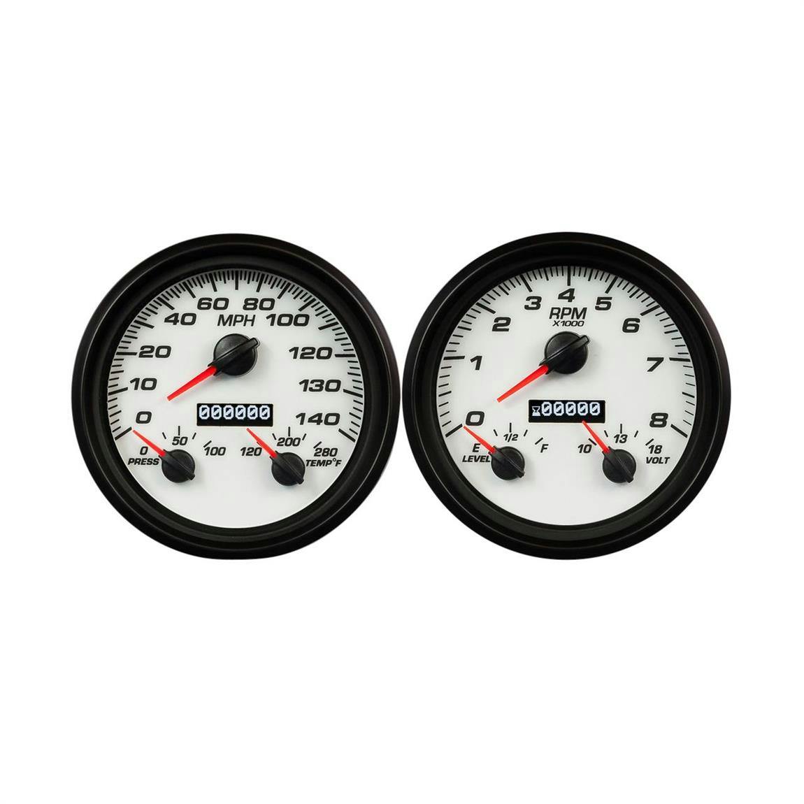 New Vintage USA 02257-03 Performance II Series Gauges, White