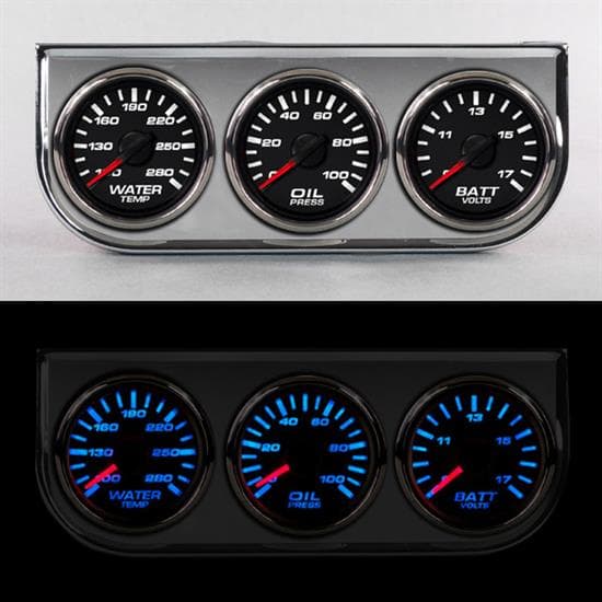 New Vintage 02330-01 Performance II Black 3 Gauge Power Pack