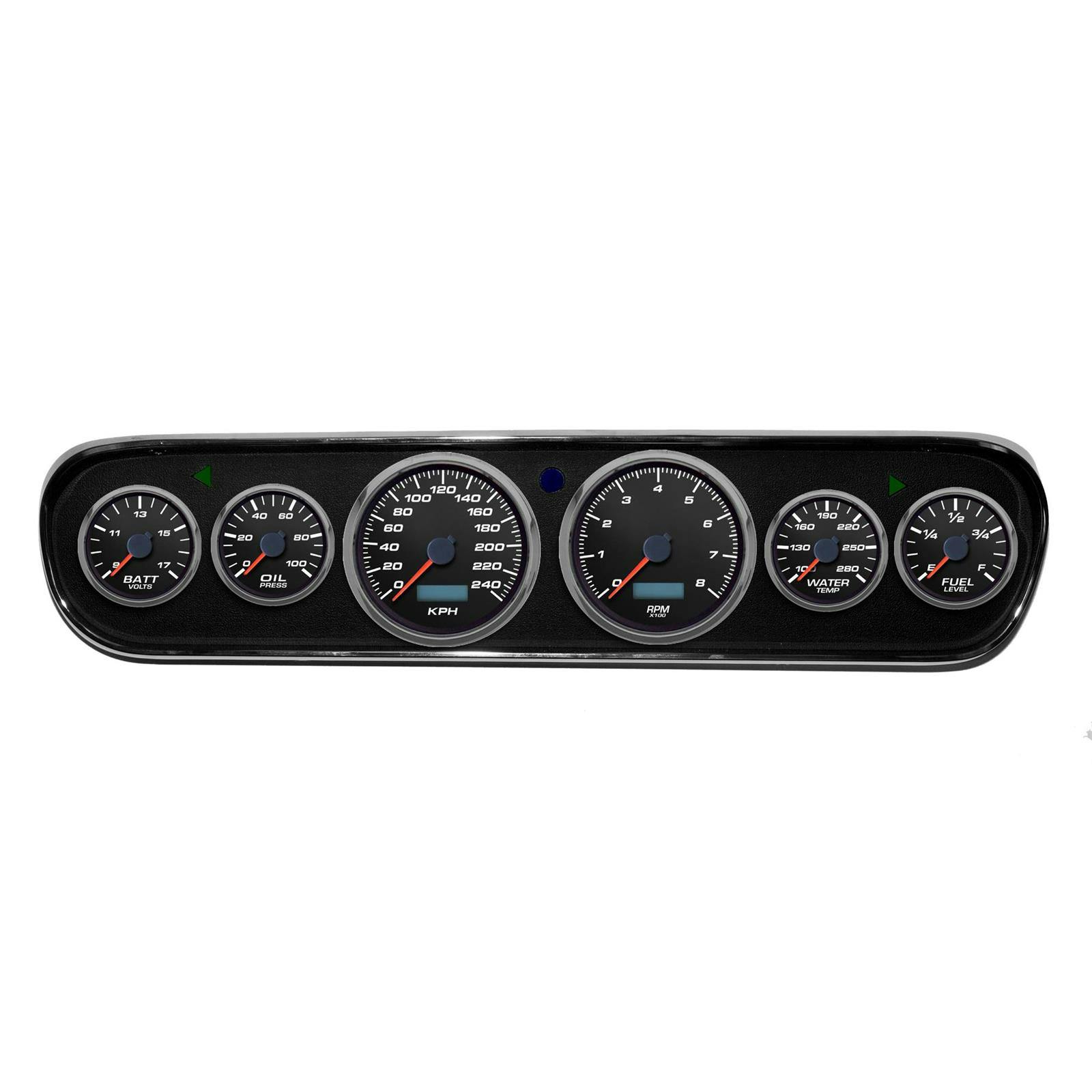 New Vintage USA 02706-01M 6 Gauge Perform ll KM/H 64-66 Mustang