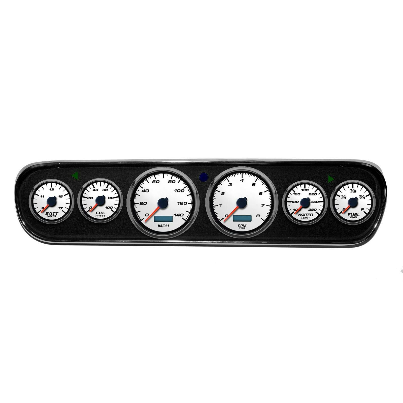 New Vintage USA 02706-03 6 Gauge Performance ll Wht 64-66 Mustang