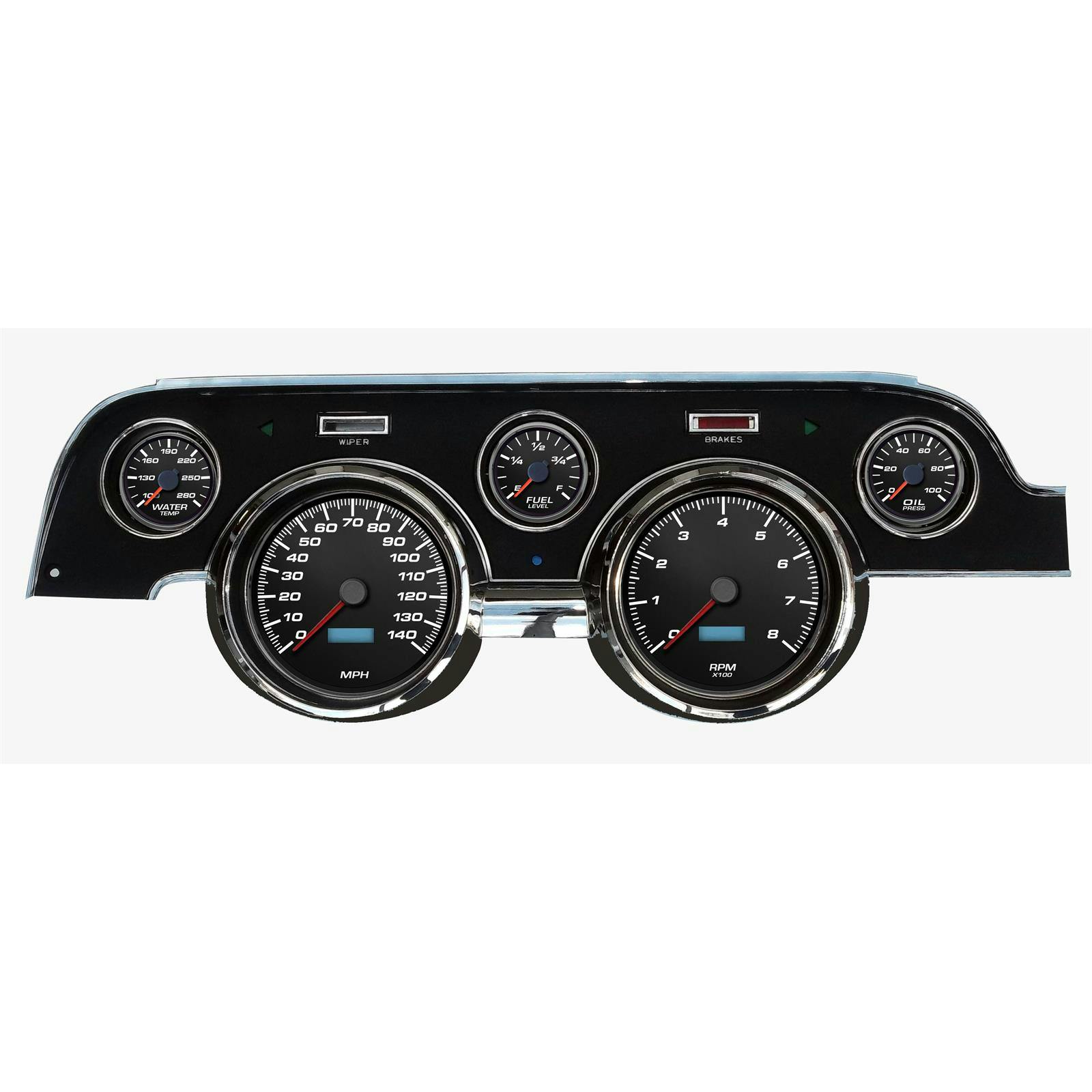 New Vintage USA 02707-01 5 Gauge Performance ll Blk 67-68 Mustang