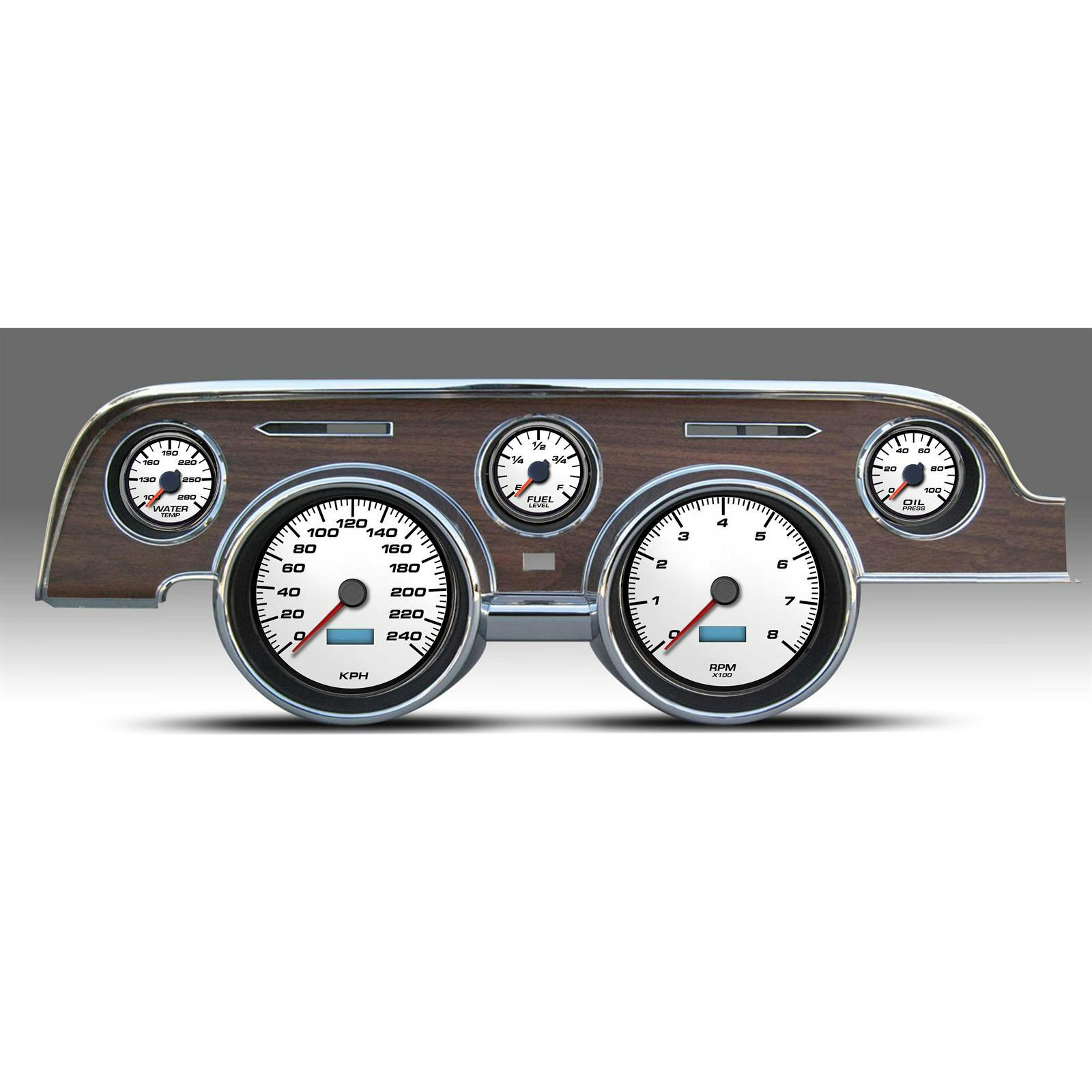 New Vintage USA 02717-01M 5 Gauge Perform ll KM/H 67-68 Mustang