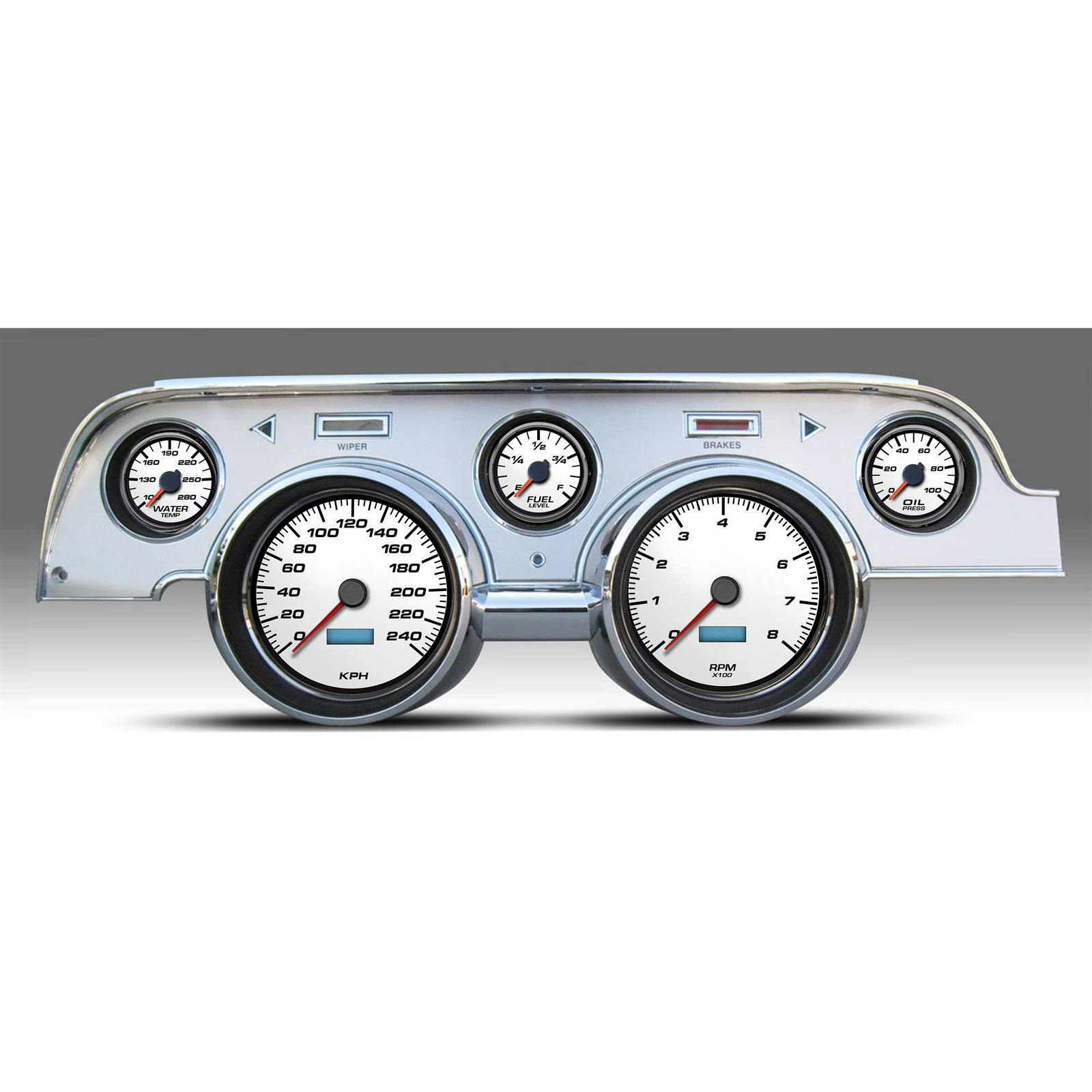 New Vintage USA 02727-01M 5 Gauge Perform ll KM/H 67-68 Mustang