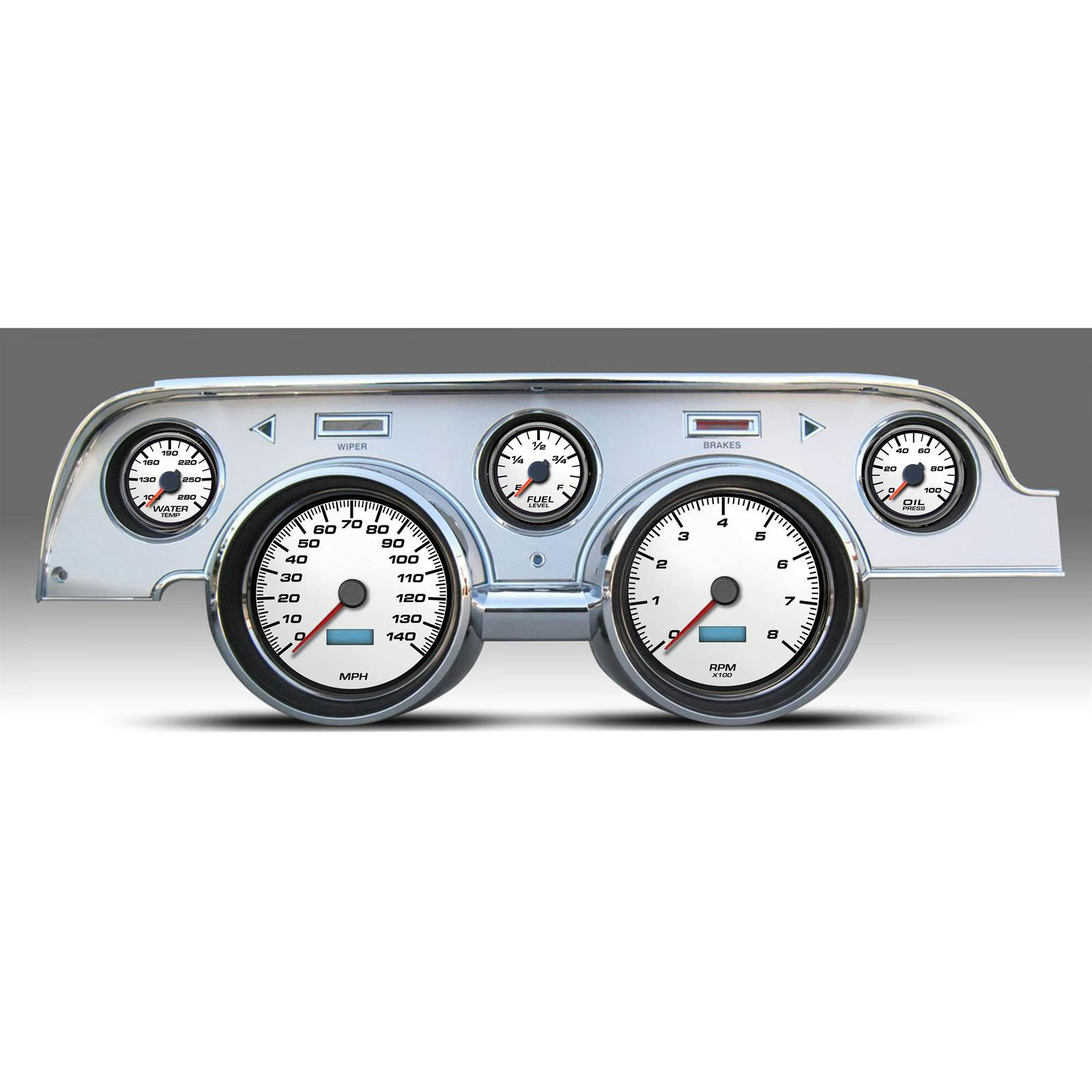 New Vintage USA 02727-03 5 Gauge Performance ll Wht 67-68 Mustang