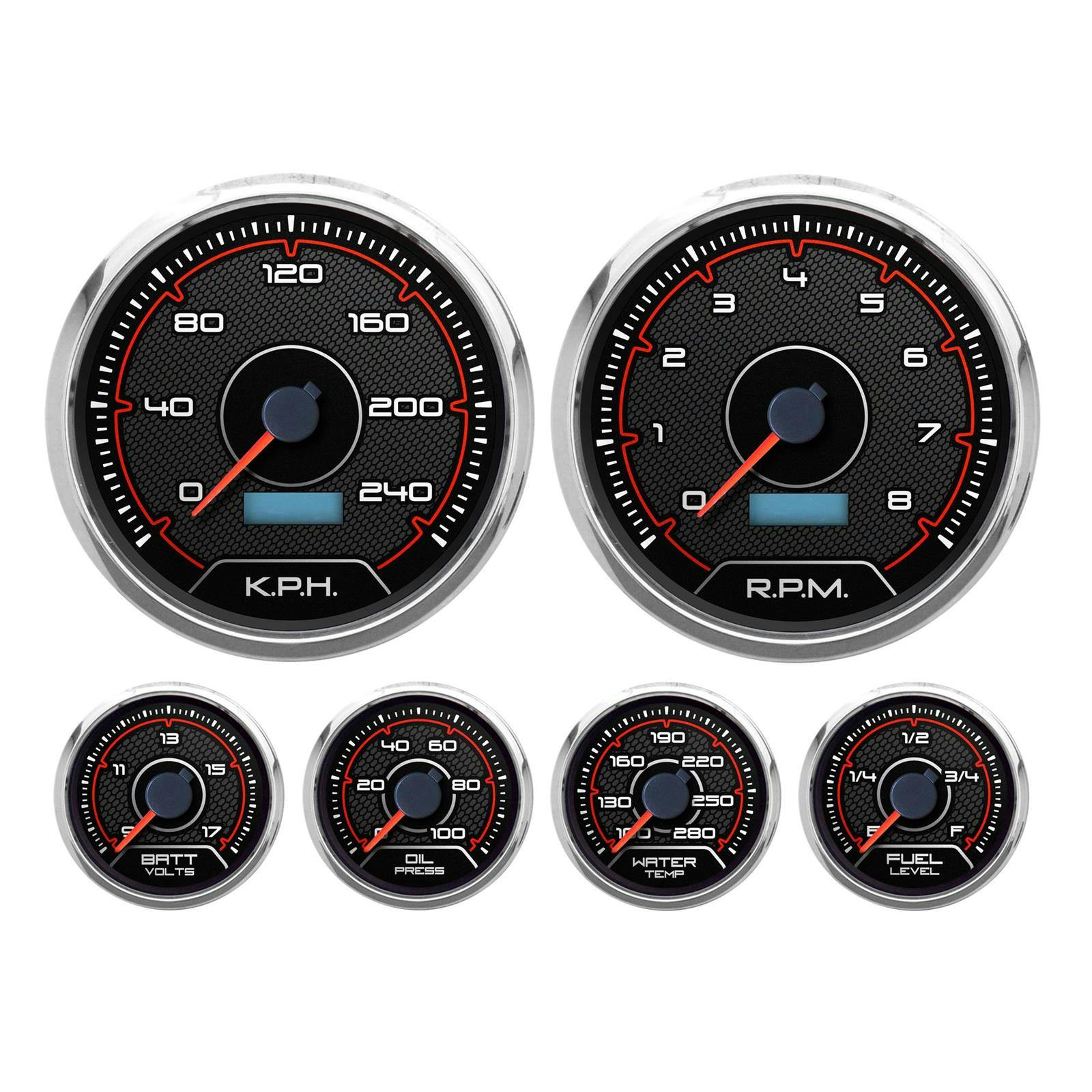 New Vintage USA 20659-01M 6 Gauge CFR Redline Series 4 3/8" KM/H