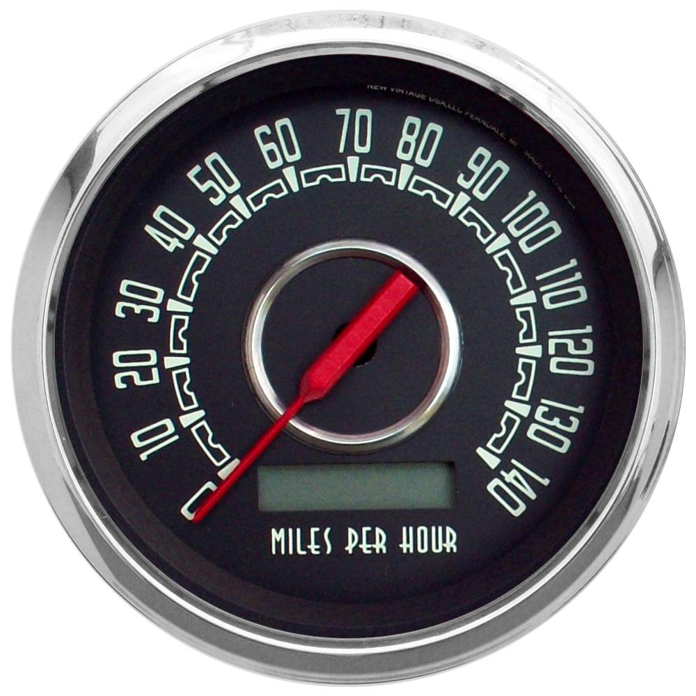 New Vintage USA 37140-01 Woodward Series 3 3/8" Speedometer Black
