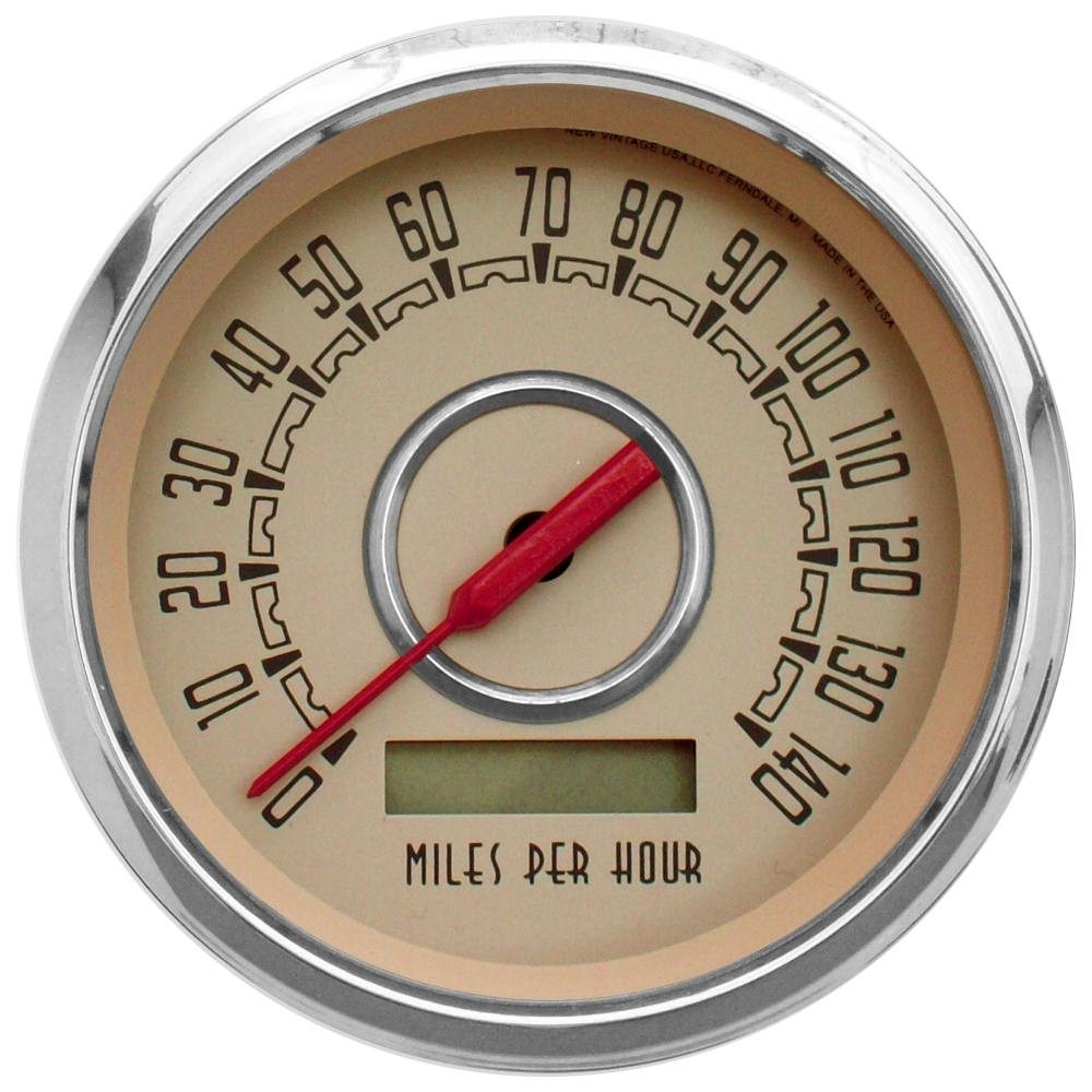 New Vintage USA 37140-02 Woodward Series 3 3/8" Speedometer Beige