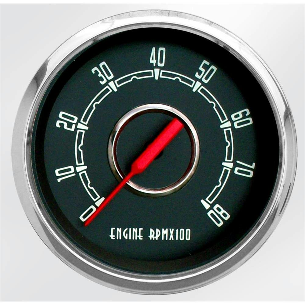 New Vintage USA 37141-01 Woodward Series 3 3/8" Tachometer Black