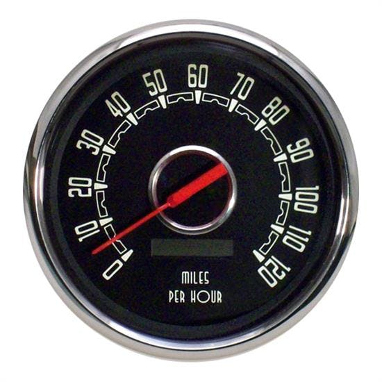 New Vintage USA 37150-01 Woodward Series 4 3/8" Speedometer Black