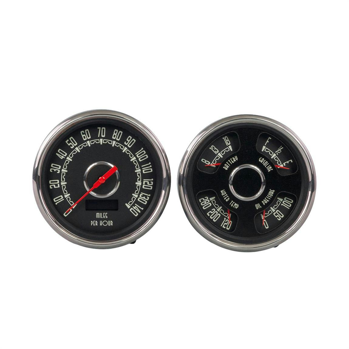 New Vintage USA 37205-01 2 Gauge Kit Woodward Series 4 3/8" Black