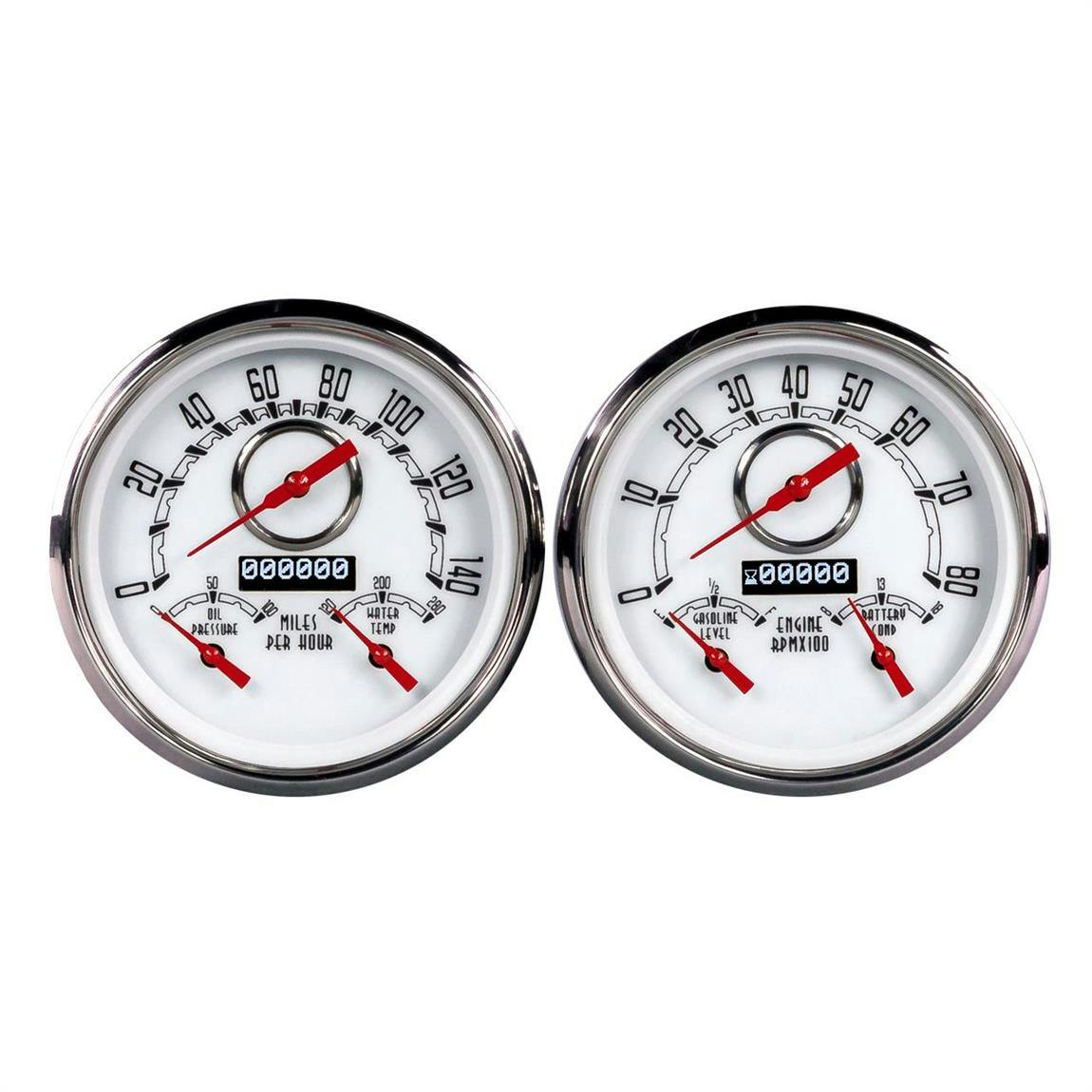 New Vintage USA 37257-03 Woodward Series Gauges, 3 in 1, White