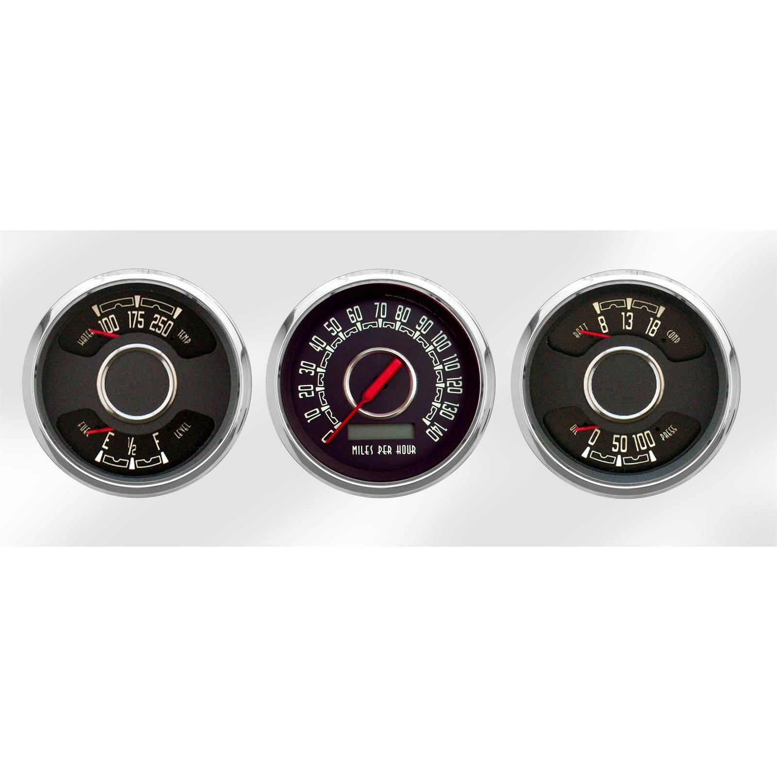 New Vintage USA 37335-01 3 Gauge Woodward Series 3 3/8" Black