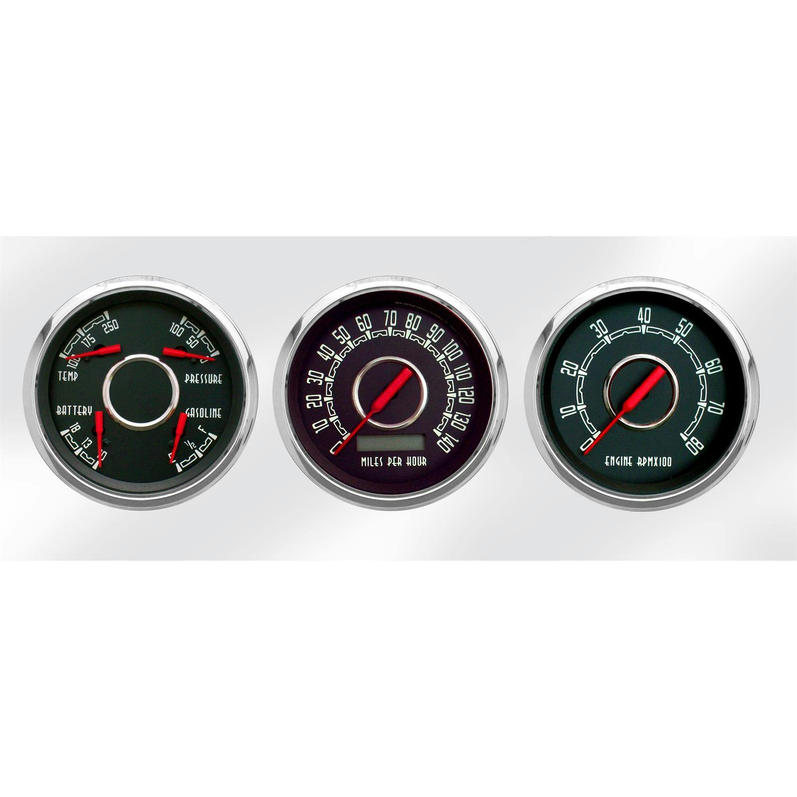 New Vintage USA 37336-01 3 Gauge Woodward Series 3 3/8" Black