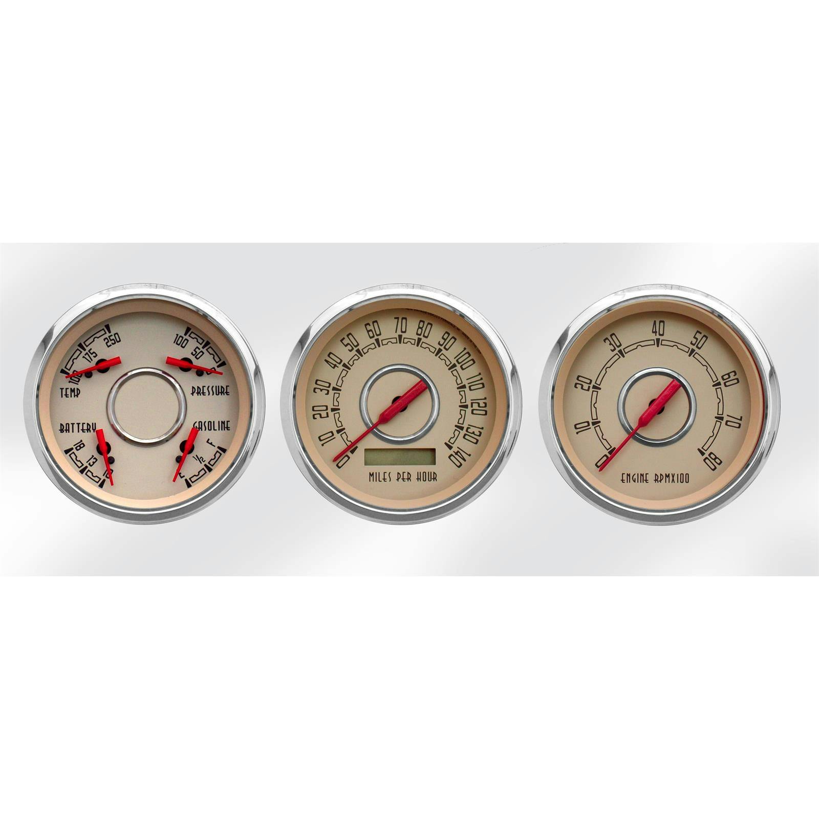 New Vintage USA 37335-02 3 Gauge Woodward Series 3 3/8" Beige