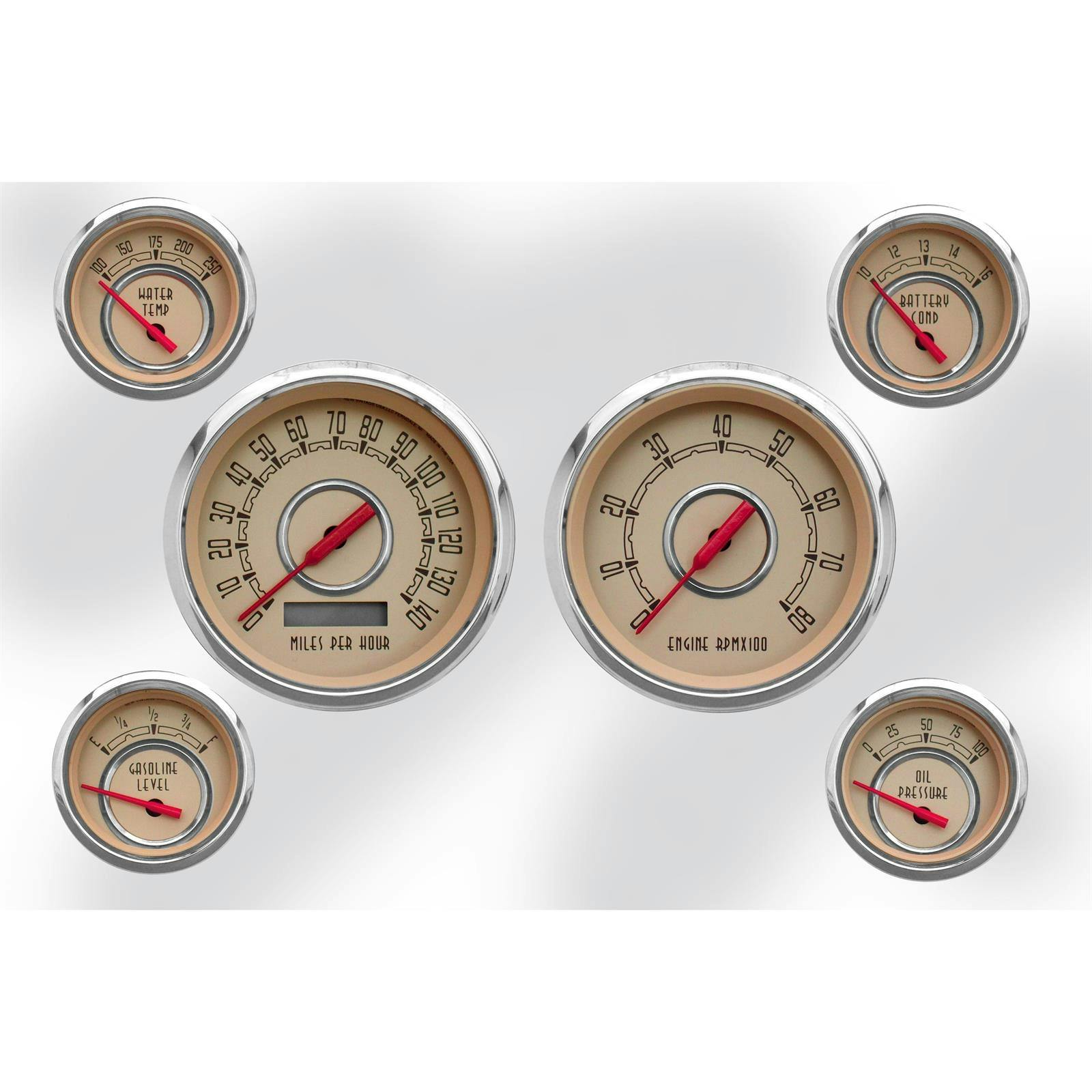 New Vintage USA 37604-02 6 Gauge Woodward Series 3 3/8" Beige