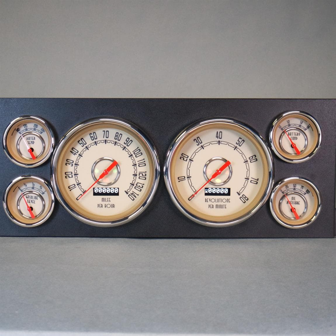 New Vintage USA 37659-92 6-Gauge Kit Woodward Beige