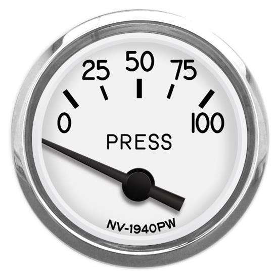 New Vintage USA 40126-03 1940 Series 2 1/16" Oil Pressure White