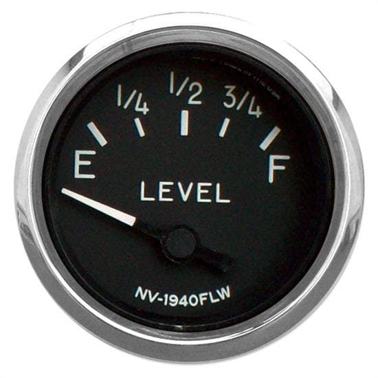 New Vintage USA 40128-01 1940 Series 2 1/16" Fuel Level Black