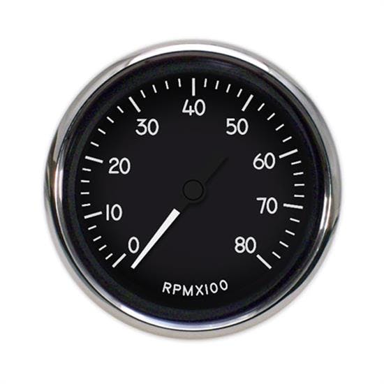 New Vintage USA 40141-01 1940 Series 3 3/8" Tachometer Black