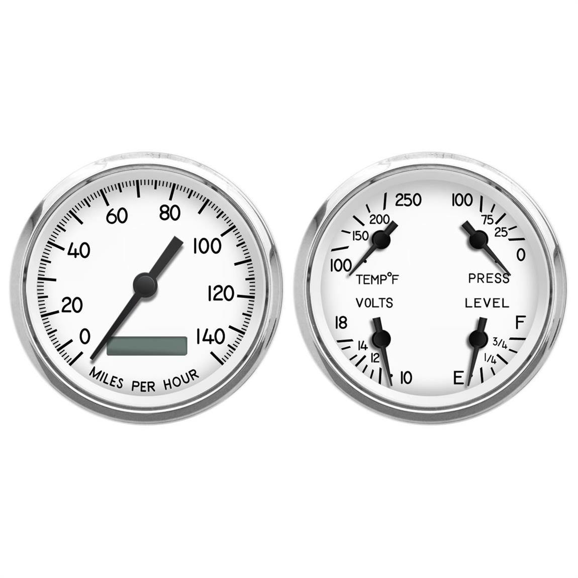 New Vintage USA 40214-03 2 Gauge Kit 1940 Series 3 3/8" White