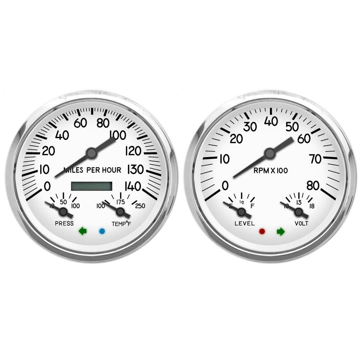 New Vintage USA 40257-03 1940 Series 3 in 1 Gauges, White