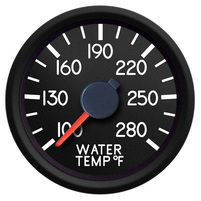 New Vintage USA 44127-01 Aviator Series 2 1/16" Water Temp Black