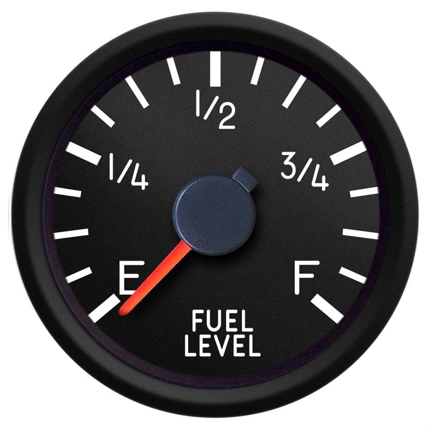 New Vintage USA 44128-01 Aviator Series 2 1/16" Fuel Level Black