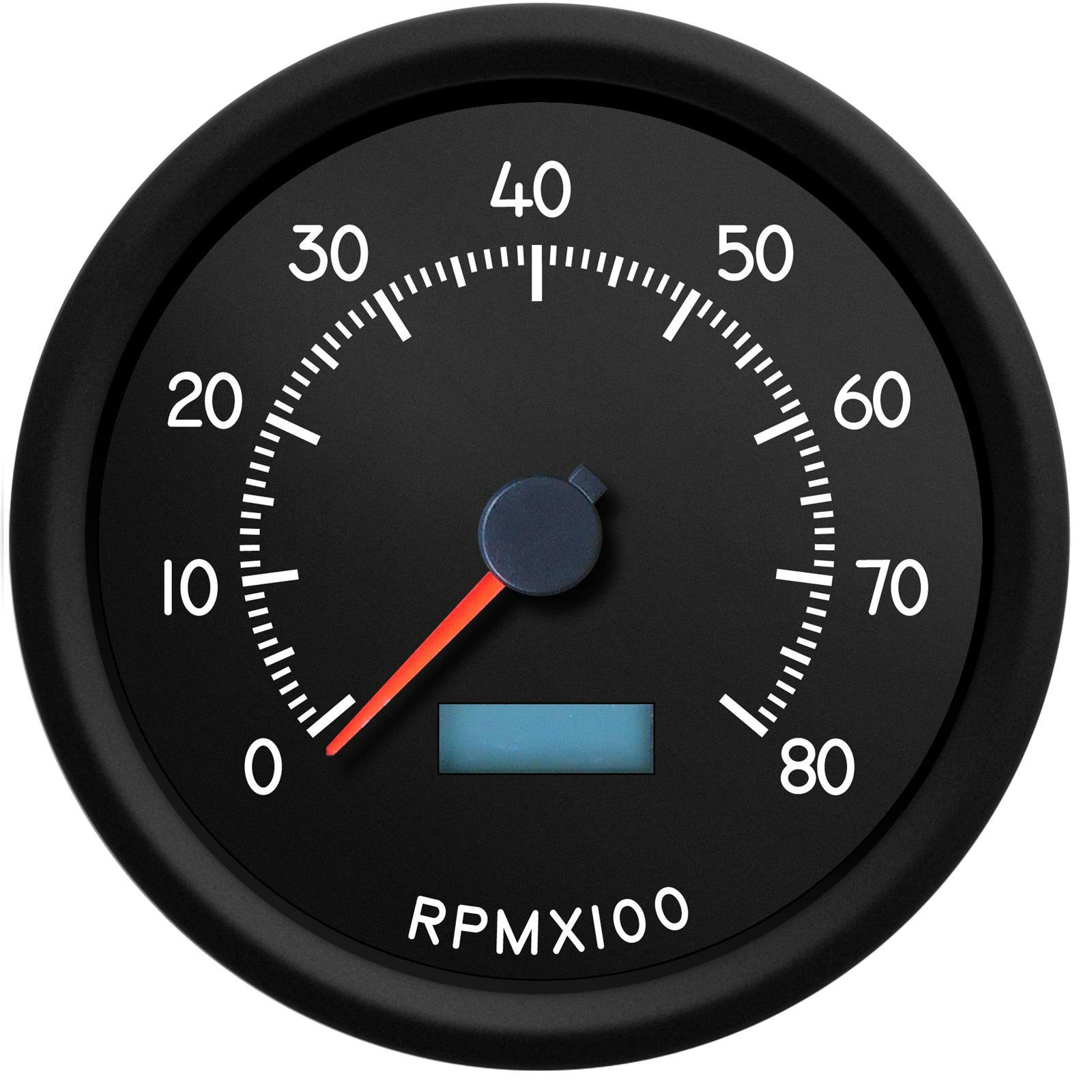 New Vintage USA 44151-01 Aviator Series 4 3/8" Tachometer Black