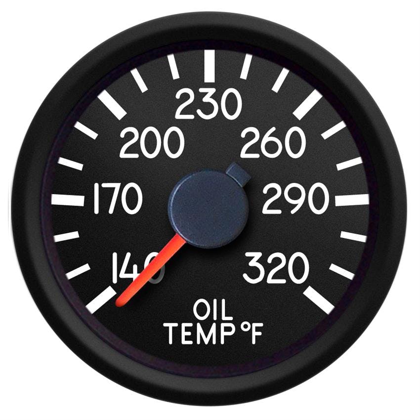 New Vintage USA 44193-01 Aviator Series 2 1/16" Oil Temp Black