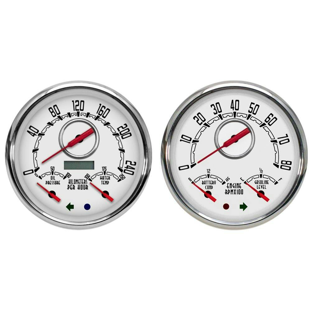 New Vintage USA 47372-03M Woodward 2 Gauge Kit KM/H 47-53 Chevy