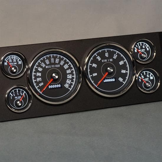 New Vintage 53649-01 M-153 4 3/8" Speedo And Tach 6 Gauge Set