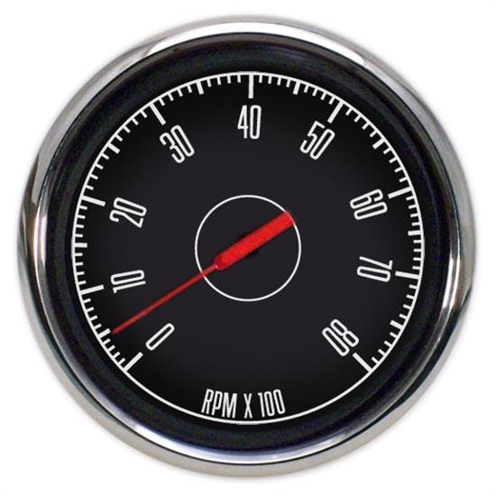 New Vintage USA 67151-01 1967 Series 4 3/8" Tachometer Black