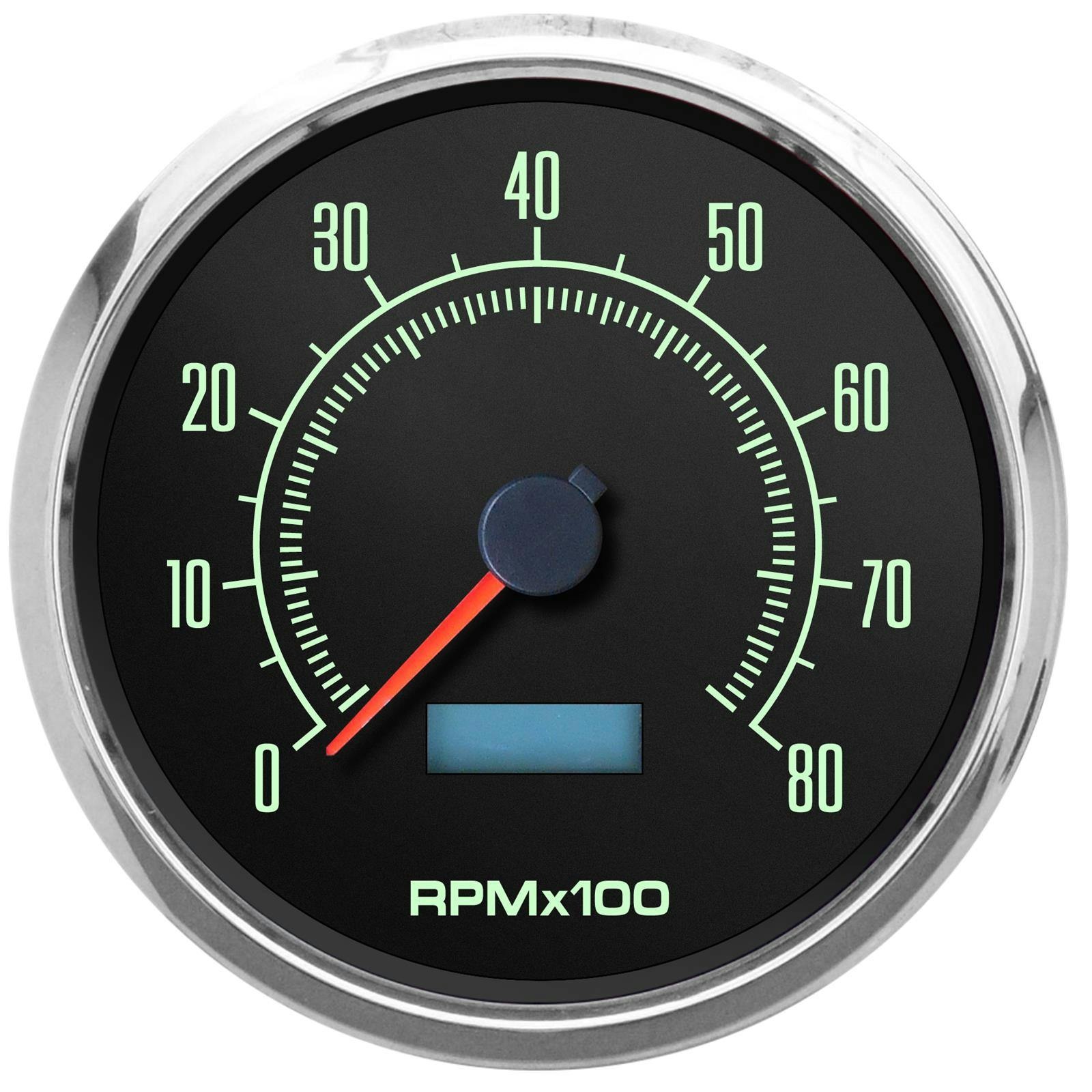 New Vintage USA 69151-01 1969 Series 4 3/8" Tachometer Black