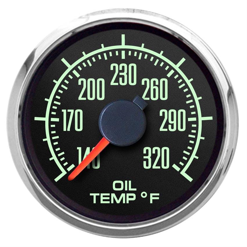 New Vinatge USA 69193-01 1969 Series 2 1/16 Oil Temperature Black